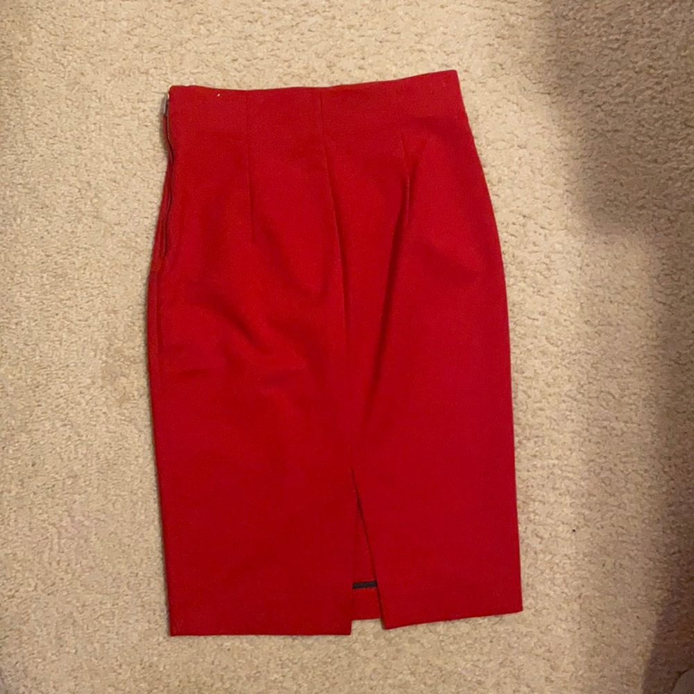 Red mid skirt